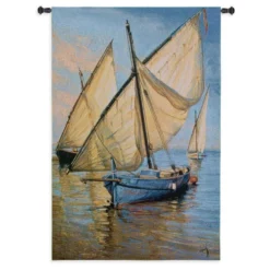 Violet Boat Wall Tapestry