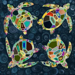 Kaleidoscope Sea Turtles Canvas Art