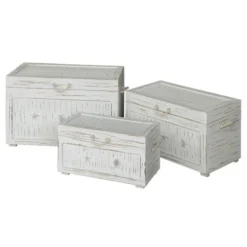 Seaside White Shell Trunks - Set Of 3