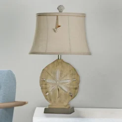 Silver Accented Sand Dollar Table Lamp