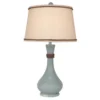 Weathered Atlantic Grey Smooth Genie Bottle Table Lamp W/ Rope Accent