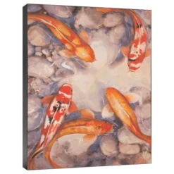 Vibrant Koi I Gallery Wrapped Canvas