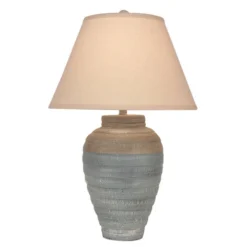 Cottage Seamist/Shoreline Tan Small Pottery Table Lamp