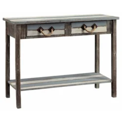 Nantucket 2 Drawer Weathered Wood Console