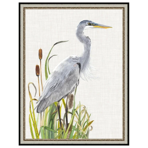 Waterbirds And Cattails I Framed Print