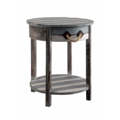 Newport Weathered Wood Accent Table