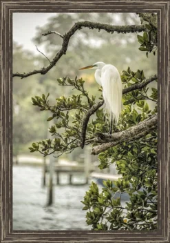 Waterside Egret Framed Wall Art