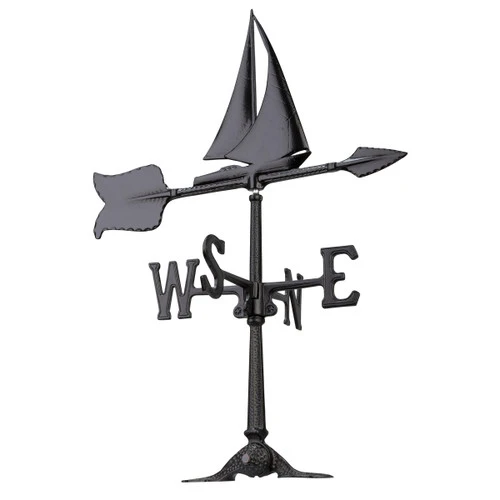 Black Sailboat Accent Weathervane - 24 Inch