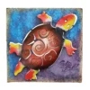 Mini Square Multicolor Turtle Metal Wall Art