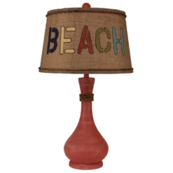 Coral Genie Pot Table Lamp With Beach Shade
