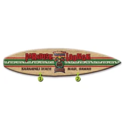 Paradise Lounge Surfboard Wood Personalized Sign