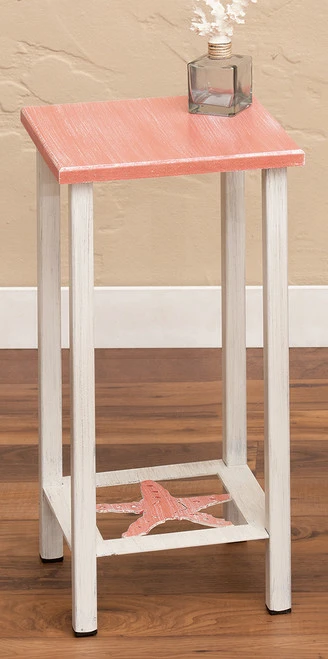 Weathered Coral Starfish Accent Table