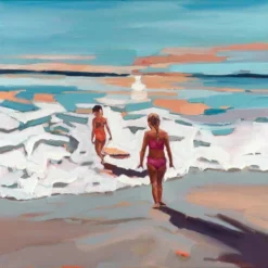 Sunset Girls Canvas Wall Art