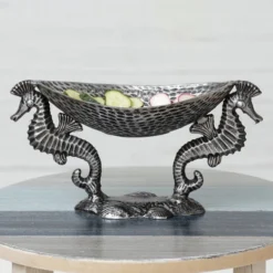 Silver Seahorse Serving Bowl