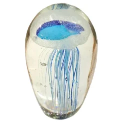 Glow In The Dark Jellyfish Art Glass - Blue