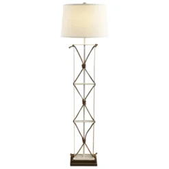 Mariner's Floor Lamp With Brown Wood Base