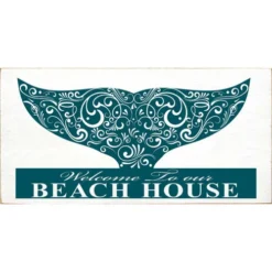 Beach Welcome Whale Tail Wall Art