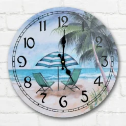 Seaside Beach Chairs Wall Clock