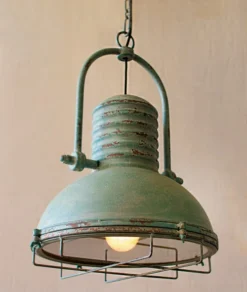 Vintage Turquoise Pendant Light