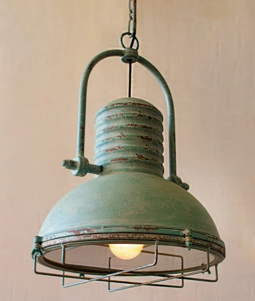 Vintage Turquoise Pendant Light