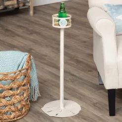 Iron Drink Holder Stand W/ Multi Shell Accent