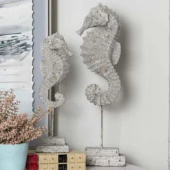 Maritime Mystic Seahorse Finials - Set Of 2