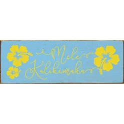 Mele Kalikimaka Hibiscus Wood Sign