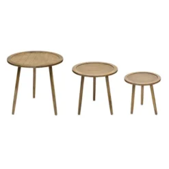 Chic Wooden Accent Tables - Set Of 3
