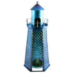 Blue Lighthouse Wine Bottle Holder
