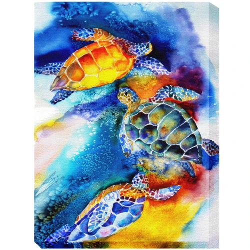 Tortoise Trio Canvas Art - Image 2